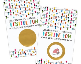 Festive Fun Scratch Off Game Christmas Party Activities, Holiday Raffle Tickets, 30 Card Pack
