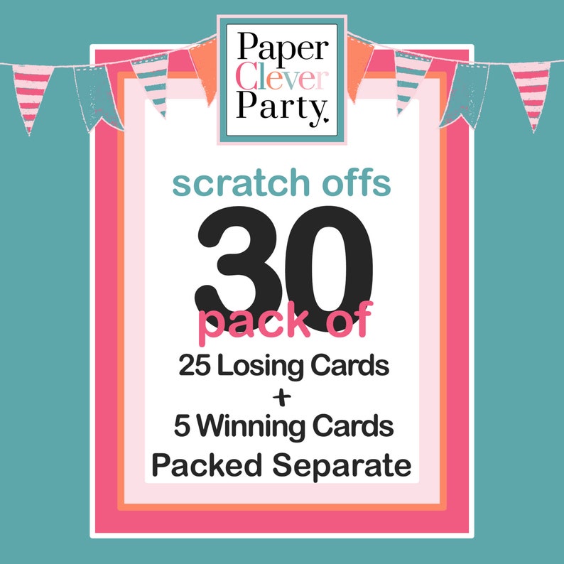 Festive Fun Scratch Off Game Christmas Party Activities, Holiday Raffle Tickets, 30 Card Pack image 2