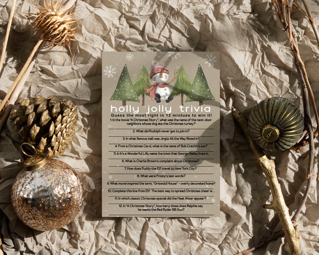 Snow Much Fun Trivia Game Holiday Party Activity Movie and Song