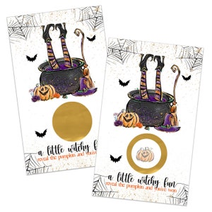 Witchy Fun Halloween Party Scratch Off Games 30 Count Activities for Witch Bridal Shower, Baby Brewing, Fall Festival, Pumpkin Favors image 1