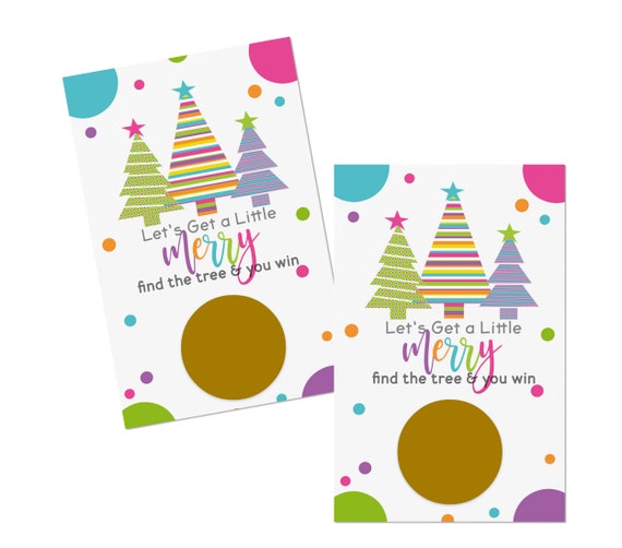 Colorful Trees Scratch Off Cards (30 Pack) Christmas Party Game Holiday Raffle Ticket for Drawing Prizes - Festive Fun Scratcher Favors Il_570xn