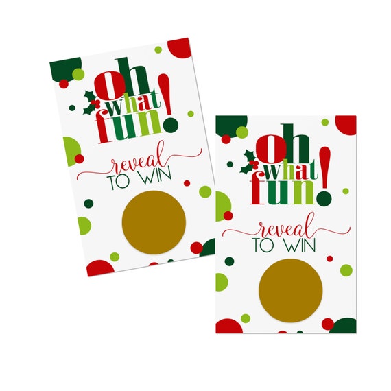 Oh What Fun Scratch Off Game Cards (30 Pack) Christmas Activity for Festive Events Red Green Gold – Holiday Raffle Ticket Business Drawings Il_570xn