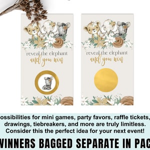 Customizable Flora Safari Scratch Off Game Cards for Baby Showers and Parties image 3