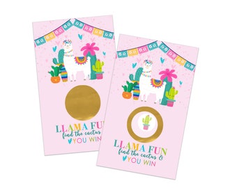 Llama Fun Scratch Off Game Fiesta Party Favors, 30 Pack of Cards