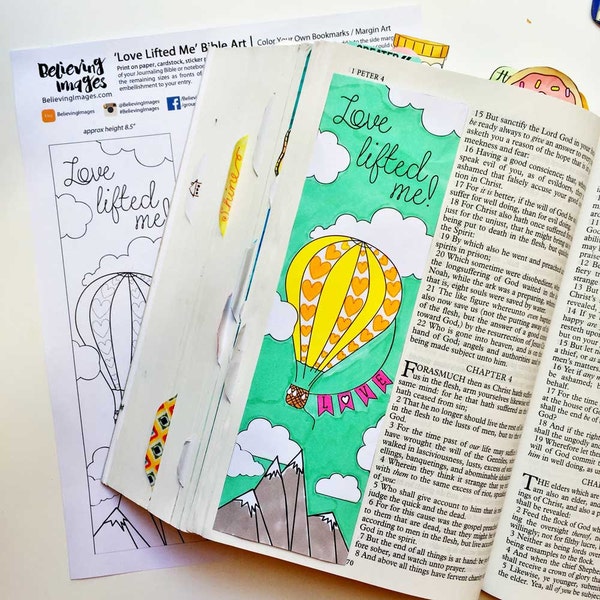 Bible Journaling Bible Verse Art Bible Verse Print great for faith journals Art Journal Hymn Journal Love Lifted Me