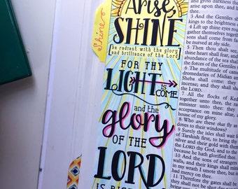 Bible Journaling Bible Verse Art Bible Verse Print great for faith journals Art Journal Arise, Shine, Glory Isaiah 60:1