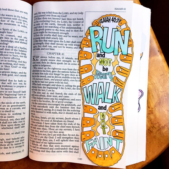 Bible Journaling Bible Verse Art Bible Verse Print great for faith journals  Art Journal Run, Walk, Shoe Faint Not Isaiah 40:31