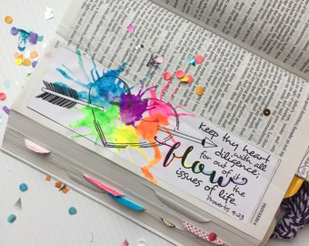 Bible Journaling Bible Verse Art Bible Verse Print great for faith journals Art Journal Heart Arrow Life Proverbs 4:23