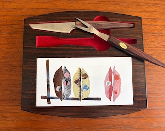 Mid Century Cheese Board & Knife Set | Japanese Vintage Serving Board | Barwear