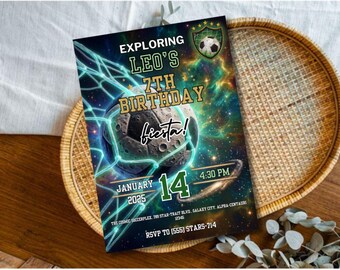 Soccer Birthday Party Bundle Template, Soccer Party Decorations, Chip Bag Treat Bag Menu Canva Download