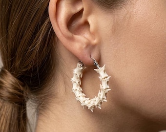 Real Snake Bone Hoop Earrings,Oddities Earrings Gift for Her