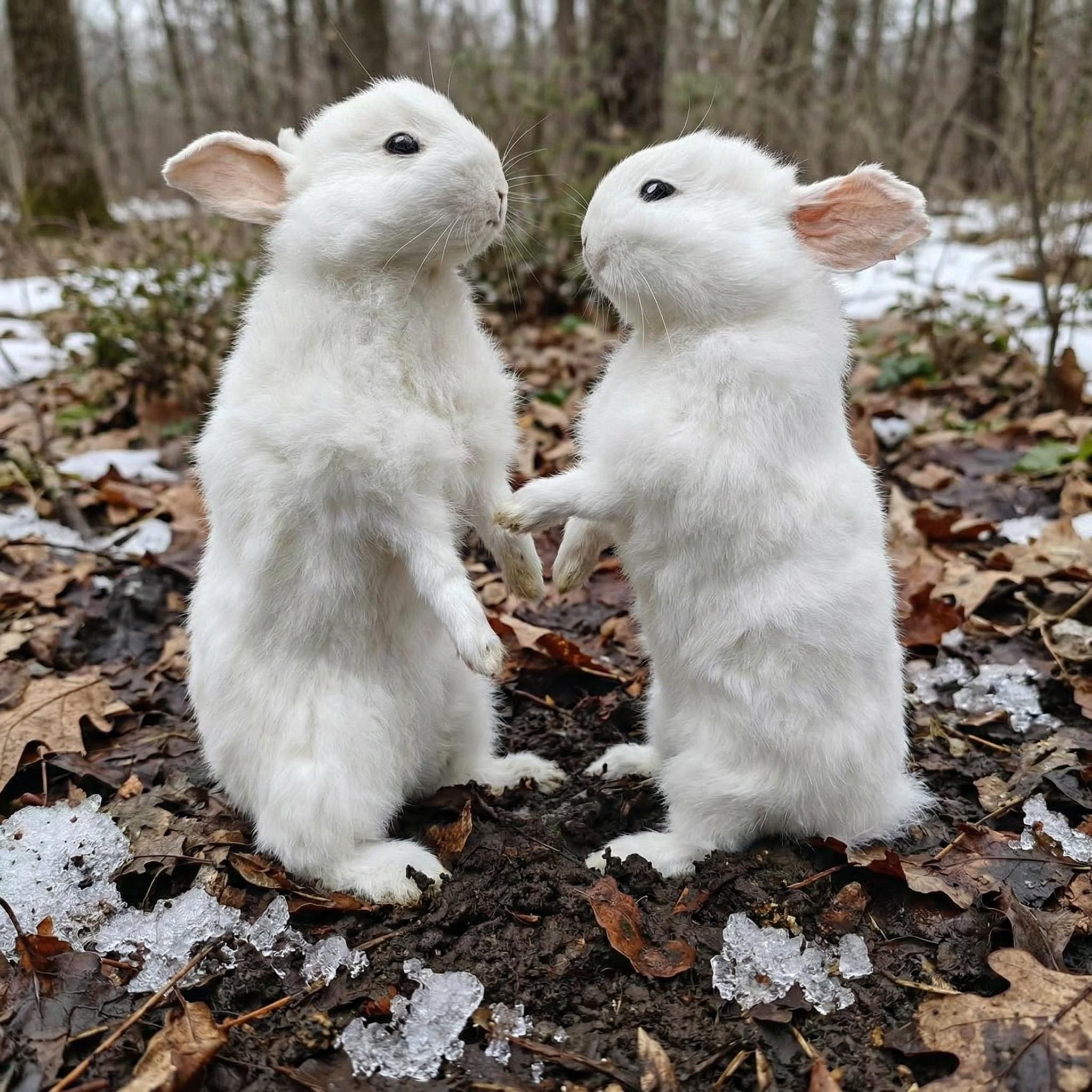 Real White Rabbit Taxidermy | Upright Bipedal Specimen | Macabre