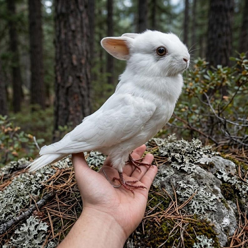 Duck Rabbit Cryptid Real Rabbit Headed Dove Body Taxidermy | Freestanding Cryptid ...