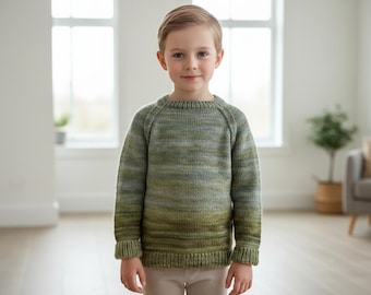 Strickanleitung Kinder-Raglanpullover (PDF), Größen 4-12