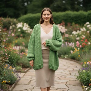 Chunky Knit Cardigan Pattern (PDF), Oversized Cozy Fit