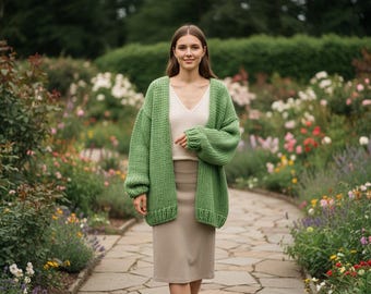 Anleitung für grobstrick Strickjacken (PDF), Oversized Cozy Fit
