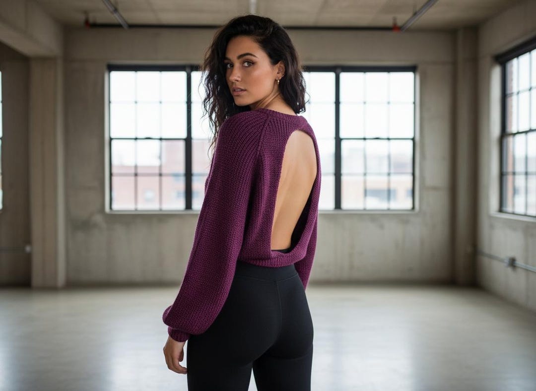 Open Back Knit Sweater Pattern PDF, Top Down Raglan Sweater - Etsy