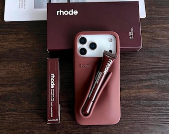 Silicone Phone Case with Lip Gloss - Rhode Inspired Design for iphone 13, iphone 14, iphone 15, iphone 16, iphone 17 pro max