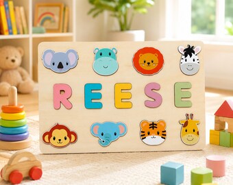 Personalized Baby Gift, Montessori Wooden Toy, First Birthday Gift, Gifts For Kids, Personalized Wooden Name Puzzle Gift for Boys & Girls