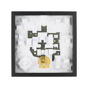 Rilievo 3D antico / Mappa da parete per videogiochi / Decorazione topografica ispirata agli sparatutto in prima persona / Decorazione per la casa / Regalo per giocatori