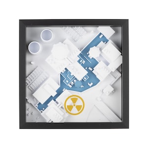 Mapa de Nuke en relieve 3D / Arte mural para videojuegos / Diseño topográfico inspirado en juegos de disparos en primera persona / Decoración del hogar / Regalo para jugadores