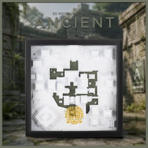 Ancient 3D Relief | Gaming Map Wall Art | First Person Shooter Inspired Topographic Display | Home Decor | Gift for Gamers