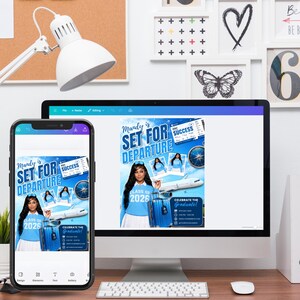 Flight Themed Graduation Flyer Template, Going Places Grad Invite, Class of 2026 Travel Graduation, Canva Editable Grad Party Flyer