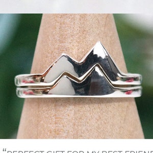 Best Friend Mountain Rings, Sterling Silver Rings, Gifts for Friends