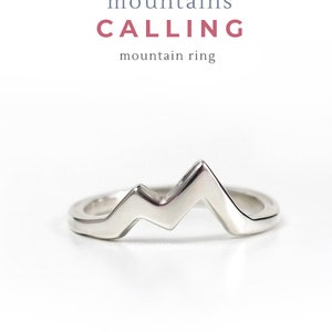 Mountain Ring Sterling Silver, Mountain Jewelry, Nature Ring, Gift for Her, Polish Finish image 7