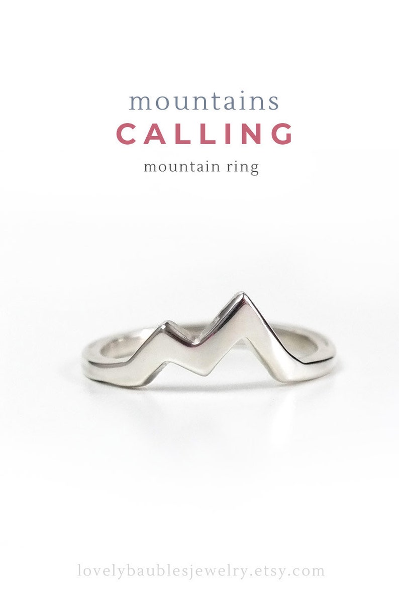 Mountain Ring Sterling Silver, Mountain Jewelry, Nature Ring, Gift for Her, Polish Finish image 7
