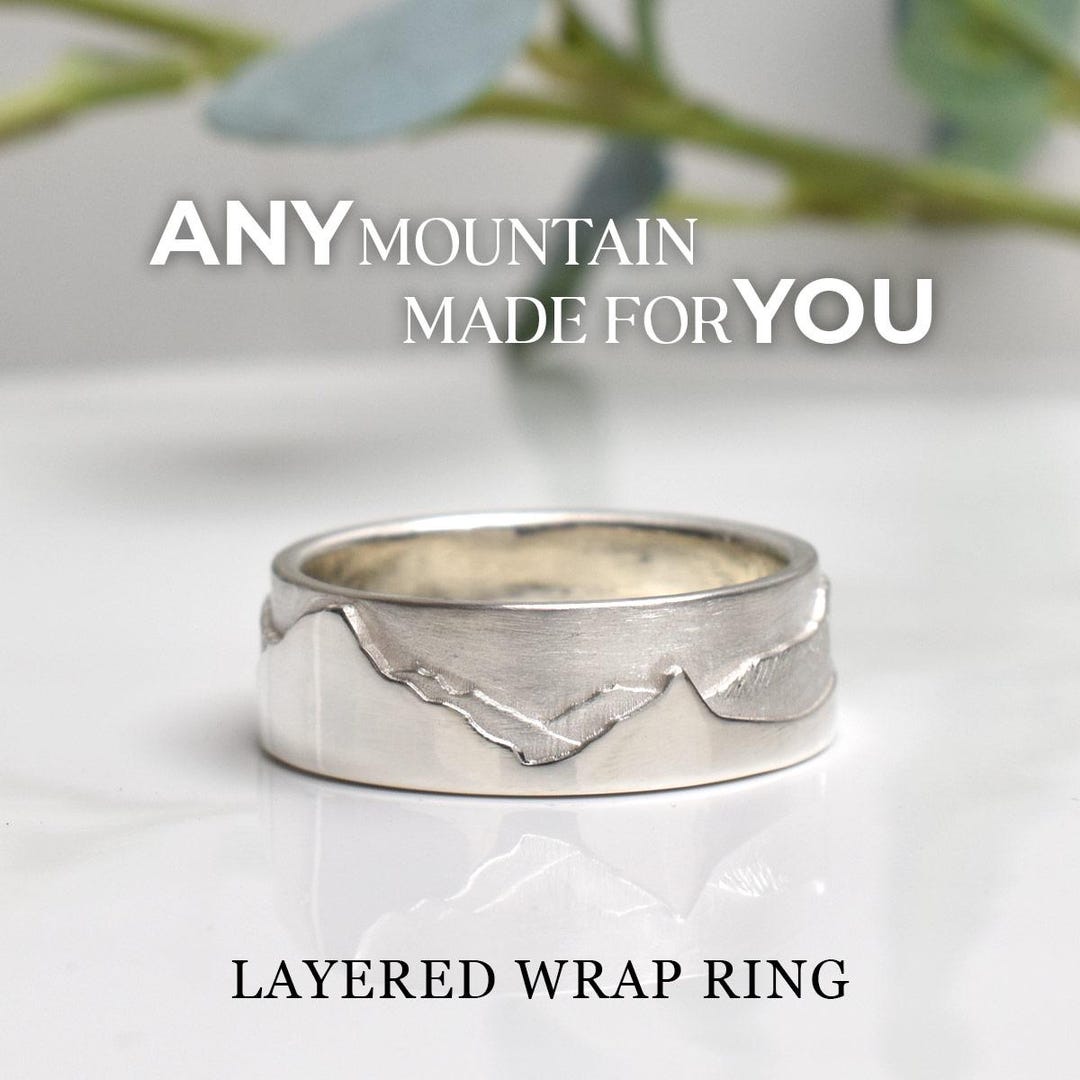 Custom Layered Wrap Mountain Ring in Sterling Silver - Personalized ...