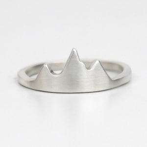 Tetons Sterling Silver Mountain Ring, Womens Sterling Silver Ring, Nature Ring, Gift for Her