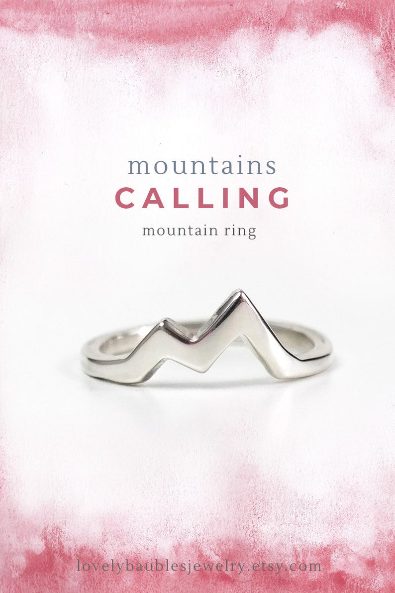 Mountain Ring Sterling Silver, Mountain Jewelry, Nature Ring, Gift for Her, Polish Finish image 4