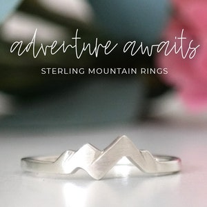 Adventure Awaits Mountain Ring, Nature Ring, Mountain Jewelry, Polish Finish image 4