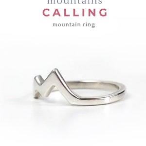 Mountain Ring Sterling Silver, Mountain Jewelry, Nature Ring, Gift for Her, Polish Finish image 8