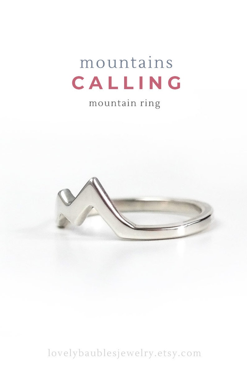 Mountain Ring Sterling Silver, Mountain Jewelry, Nature Ring, Gift for Her, Polish Finish image 8