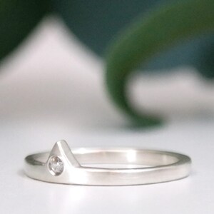 Peak Diamond Mountain Ring, Sterling Silver Nature Ring, Gift for Her image 3