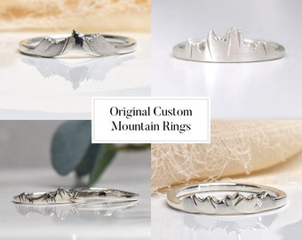 Original Custom Mountain Ring, Design Your Own Ring, Sterling Silver Ring