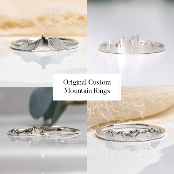 Original Custom Mountain Ring, Design Your Own Ring, Sterling Silver Ring