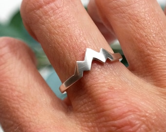 Triple Peak Mountain Ring, Silver Ring, Nature Ring, Gift for Her