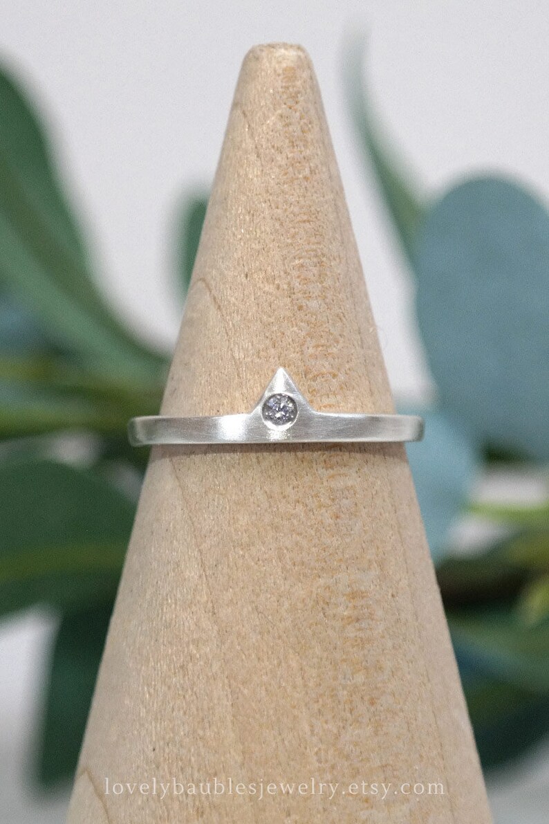 Peak Diamond Mountain Ring, Sterling Silver Nature Ring, Gift for Her image 4