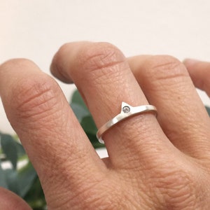 Peak Diamond Mountain Ring, Sterling Silver Nature Ring, Gift for Her image 2