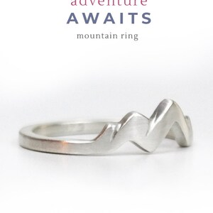 Adventure Awaits Mountain Ring, Nature Ring, Mountain Jewelry, Polish Finish image 7