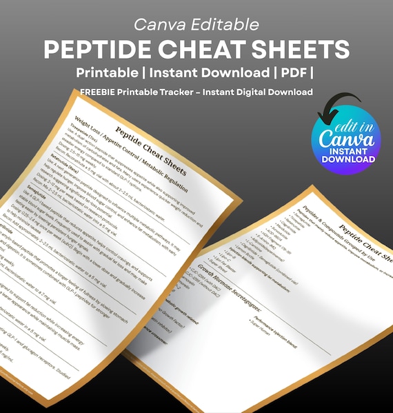 peptide cheat sheet retatrutide Peptide Cheat Sheet, Canva Template (PDF Download)