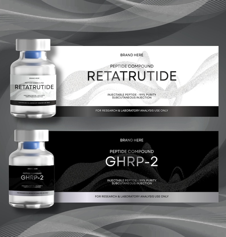 Peptide Vial Label Template, Retatrutide Peptide Labels, Custom Label ...