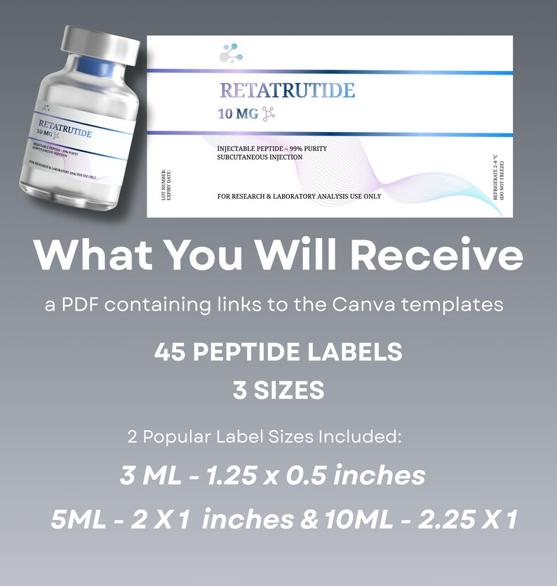 Peptide Vial Labels Template, Editable Label Template Printable ...