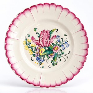 Géo Martel Desvres Faience Plate, Strasbourg Floral Decor, Hand-Painted French Plate, Vintage French Country Wall Decor, 24 cm