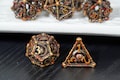 Hollow Metal Dice Set, Steampunk Gears, Moon Phase, RPG Gaming Gift product logo