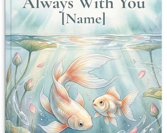 Álbum de fotos personalizado: Peces dorados en acuarela, recuerdo para niños, regalo de cumpleaños para nieto/a, sobrino/a, baby shower, cuento para dormir.