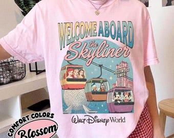 Disney Skyliner Shirt, Vintage Skyliner Comfort Colors Tee, Disney Gondola Shirt, EPCOT Hollywood Studios Vacation Shirt